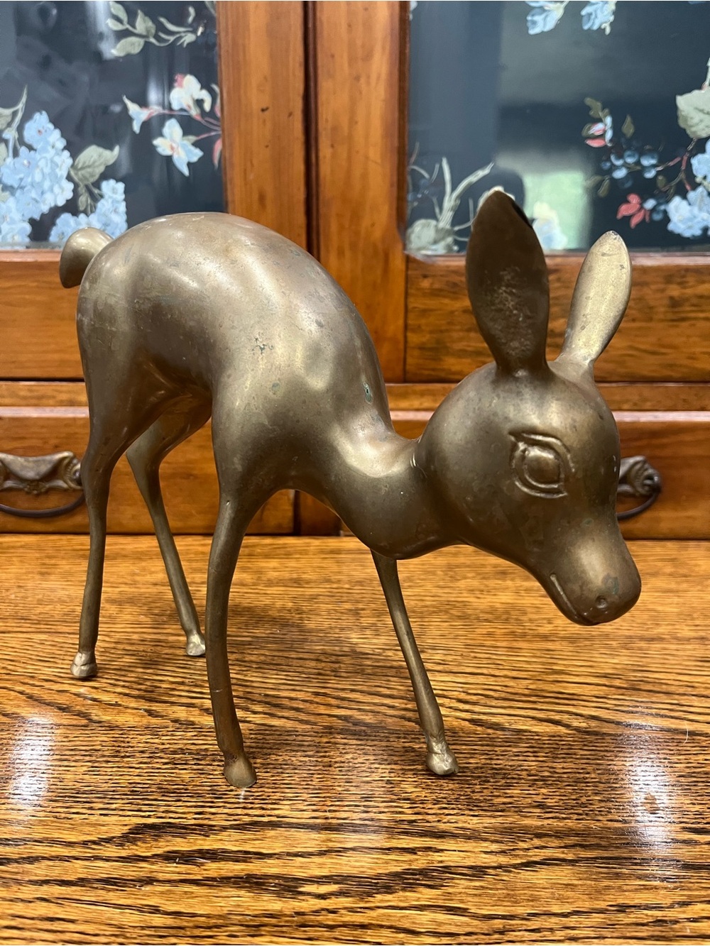 Vintage Brass Deer Fawn Figurine | Made in Korea | Mid-Century/Retro Decor Large